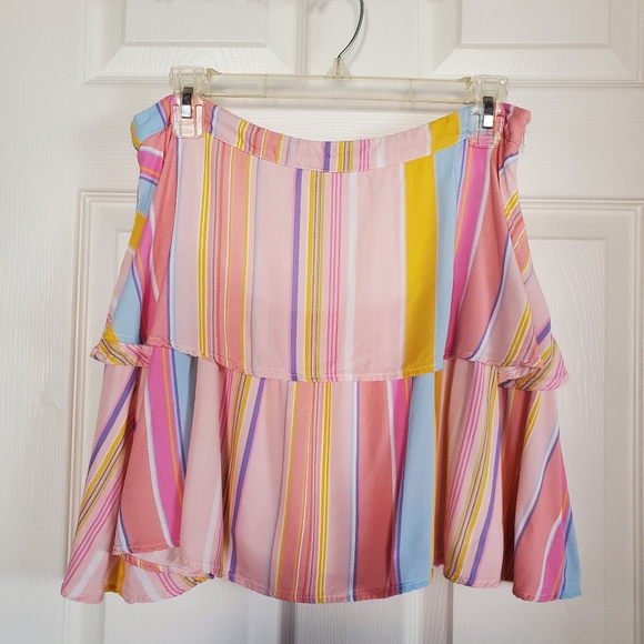 Showpo Ressy Mini Skit Size 10 Khaia Keyhole Top Size 8 Multi Stripe Set - Picture 5 of 16